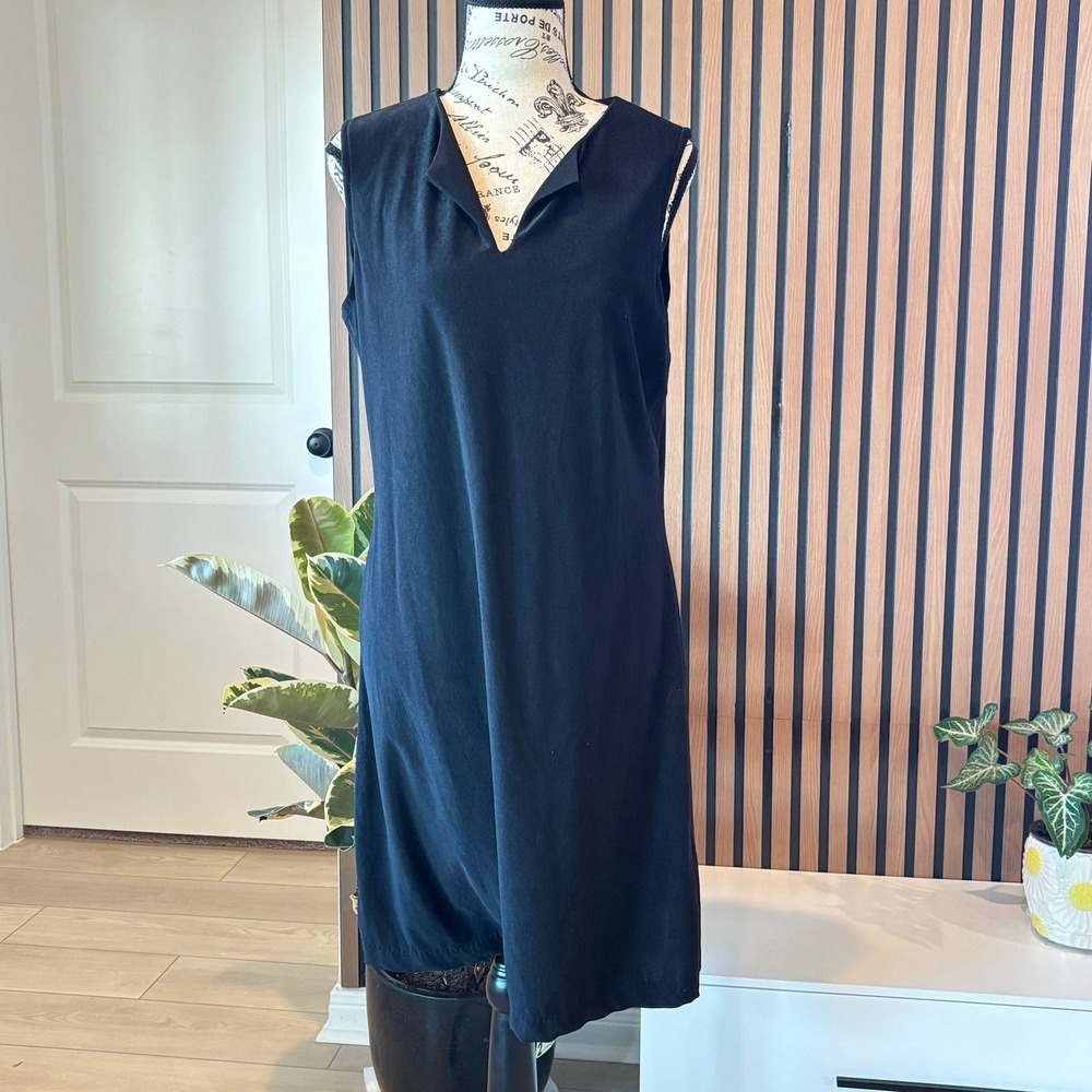 Basic Equipment Women's Sleeveless‎ Black Dress V-Neck Casual Lightweight